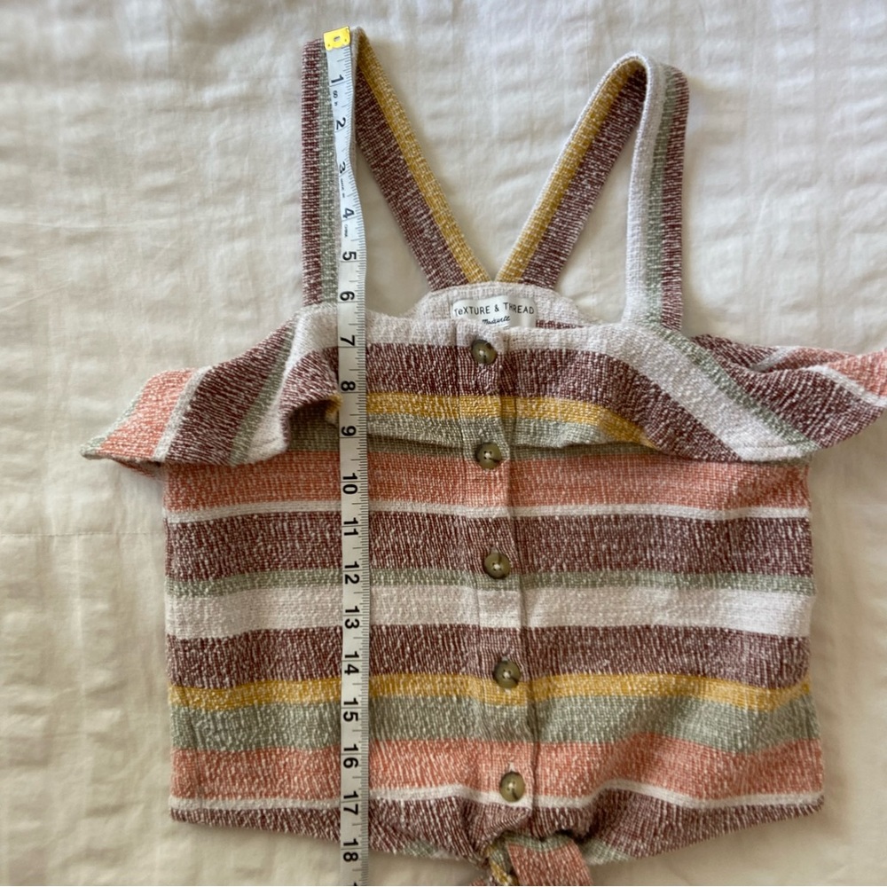 Madewell Texture & Thread Striped Ruffle Tie-Front Tank - Picture 14 of 14